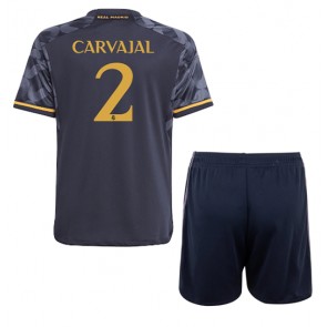 Real Madrid Daniel Carvajal #2 Koszulka Wyjazdowych Dziecięca 2023-24 Krótki Rękaw (+ Krótkie spodenki)